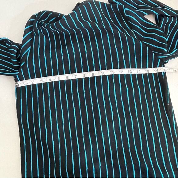 Ming Wang Black Stripe Waterfall Cardigan Size Small - Picture 14 of 16